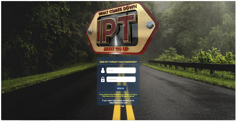 Screenshot showing IPT sign-up page. You need an invite to get started.